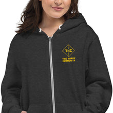 Load image into Gallery viewer, The Happy Community Band [POSH COLLECTION] - EMBROIDERED GOLD LOGO Sporty Deluxe Zipper Hoodie- Unisex