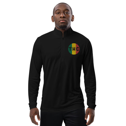 The Happy Community Sport Series - Embroidered THC Tri-colour Adidas Quarter zip pullover