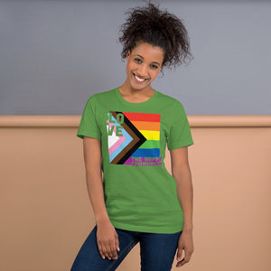 1 Love - The Happy Community V2 Prog/Pride Short-Sleeve Unisex T-Shirt