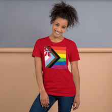 Load image into Gallery viewer, 1 Love - The Happy Community V2 Prog/Pride Short-Sleeve Unisex T-Shirt