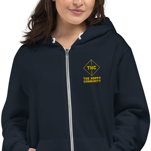 The Happy Community Band [POSH COLLECTION] - GOLD EMBROIDERY LOGO - UNISEX w/ ZIPPER